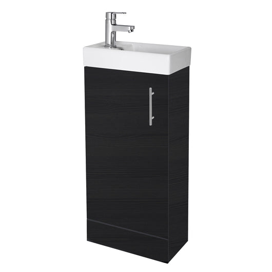  Nuie Minimalist 400mm Floorstanding Basin Vanity Unit - Charcoal Black