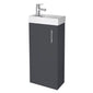 Nuie Minimalist 400mm Floorstanding Basin Vanity Unit - Gloss Grey