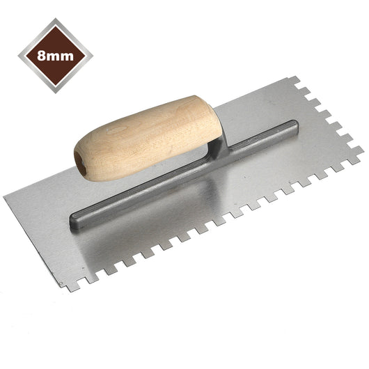  8mm HIGH CARBON STEEL SQUARE NOTCHED TROWEL