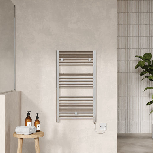  Electric Only Heated Towel Rail 920mm H x 480mm W - Chrome