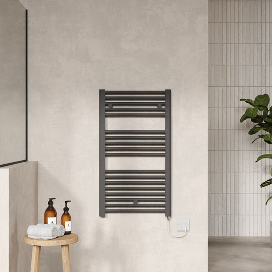  Electric Only Heated Towel Rail 920mm H x 480mm W - Anthracite