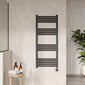 Nuie Round Straight Electric Towel Radiator 1200x500 - Anthracite