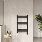 Nuie Round Straight Electric Towel Radiator 800x500 - Matt Black