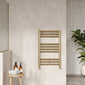 Lorica Straight Towel Radiator 800 x 500 - Brushed Brass