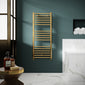 Nuie Round Straight Electric Towel Radiator 1200x500 - Brushed Brass