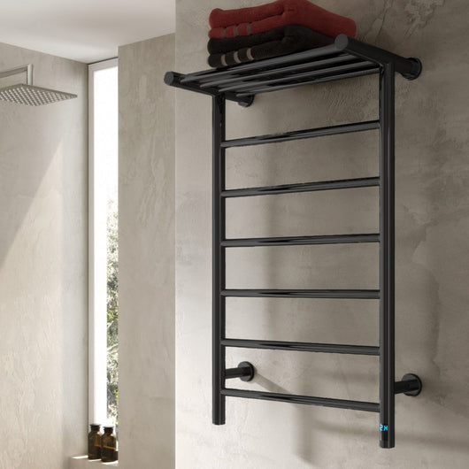  Reina Maira Vertical Designer Electric Heated Towel Rail - 1190 x 500mm - Black - welovecouk