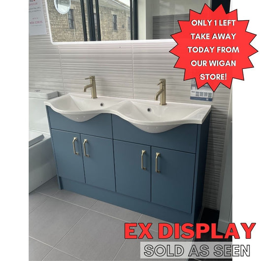  Selter Double Basin Vanity Unit 1200mm C/W Cast Basin - Ex-Display at Wigan Store