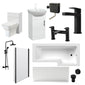 Mayford 1700 L Shaped Matt Black Complete 950 Combination Bathroom Suite