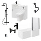 Mayford 1600 L Shaped Matt Black Complete 950 Combination Bathroom Suite