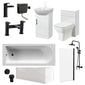Mayford Matt Black 1700 Complete 950 Combination Straight Shower Bathroom Suite