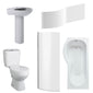 Melbourne 1600mm P Shape Shower Bathroom Suite