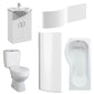 Melbourne Vanity 1700mm P Shape Shower Bathroom Suite