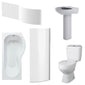 Melbourne 1600mm P Shape Shower Bathroom Suite