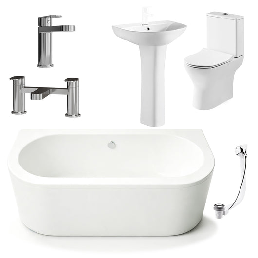  Misirlou 1700mm Shingle Complete Bathroom Suite - Chrome
