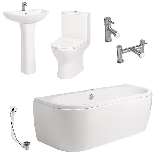  Misirlou 1700mm Shingle Complete Bathroom Suite - Chrome