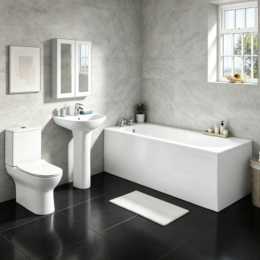  Misirlou Waterfall Complete Round End Bathroom Suite - 1800mm