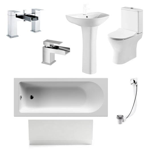  Misirlou Waterfall Complete Round End Bathroom Suite - 1700mm