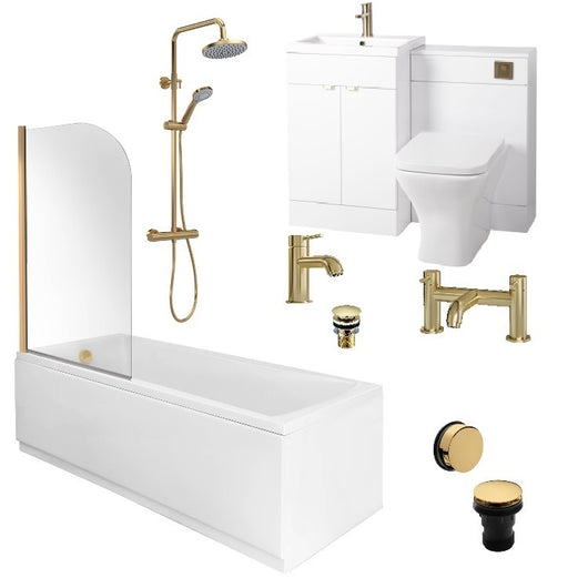  Monty 1600 Straight Bath 1000 Combi Bathroom Suite