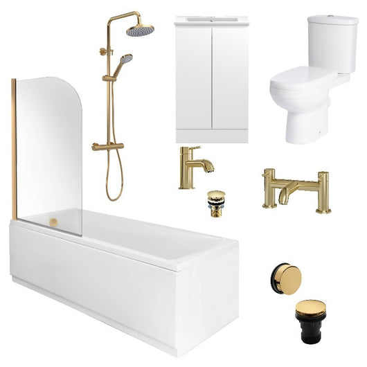  Monty 1700 Straight Bath Vanity Bathroom Suite