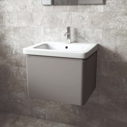  RAK Resort 550mm Single Drawer Basin Unit & Basin - Matt Mushroom