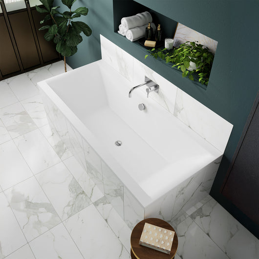  Nuie Asselby Square Double Ended Bath 1800 x 800mm - White - welovecouk