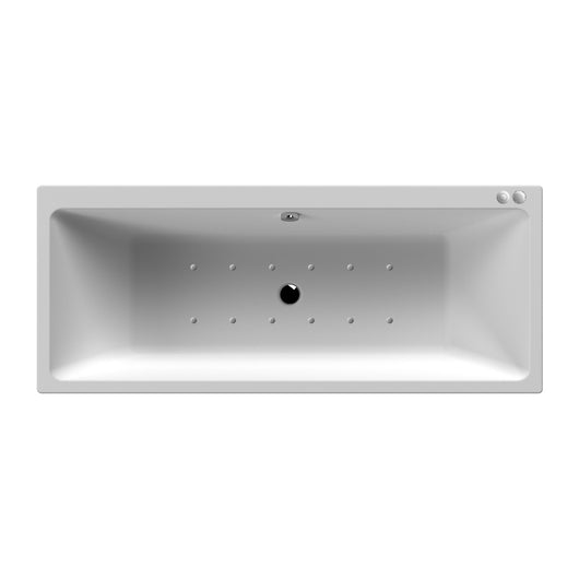  Thin Edged Double Ended Hydrotherapy Air SPA Bath - 1800 x 800mm - welovecouk