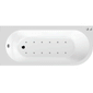 J Shaped Back to Wall Corner Air SPA Bath - 1700mm - welovecouk