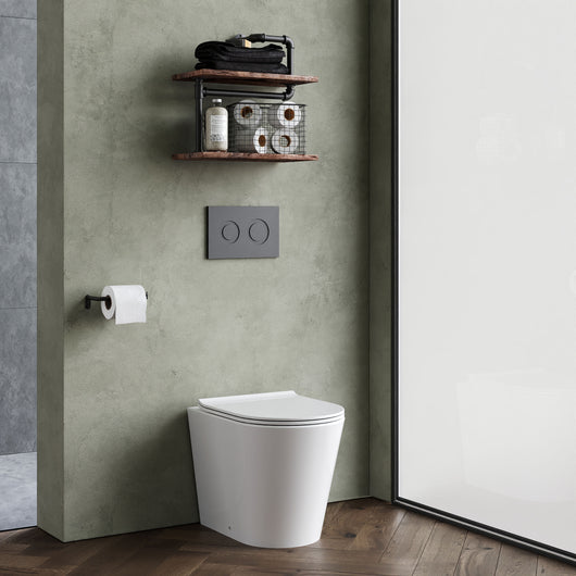  Nuie Round Rimless Back To Wall Pan & Soft Close Seat