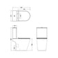 Nuie Fenton Rimless Close Couple Open Back Toilet with Seat
