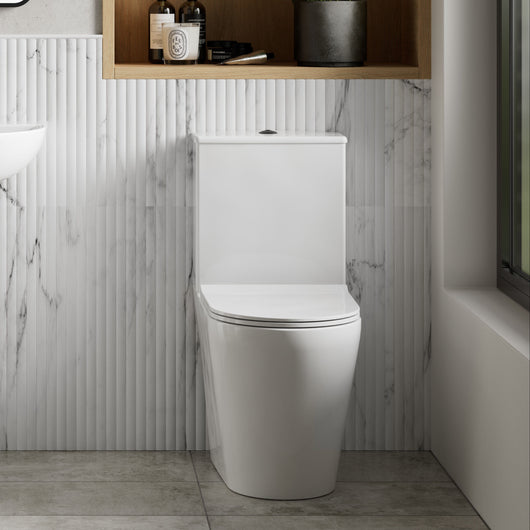  Nuie Fenton Rimless Close Couple Open Back Toilet with Seat
