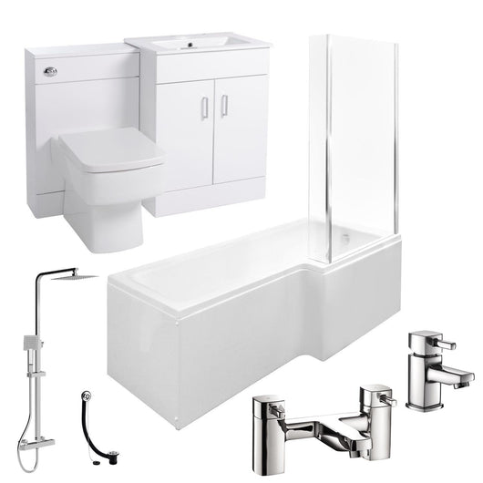  Nova 1500 L Shaped Complete Shower Bathroom Suite - welovecouk