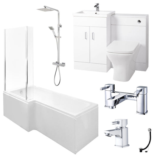  Nova 1500 L Shaped Complete Shower Bathroom Suite