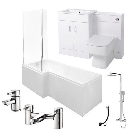  Nova 1500 L Shaped Complete Shower Bathroom Suite