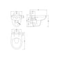 Round Wall Hung Toilet WC C/W Soft Close Seat