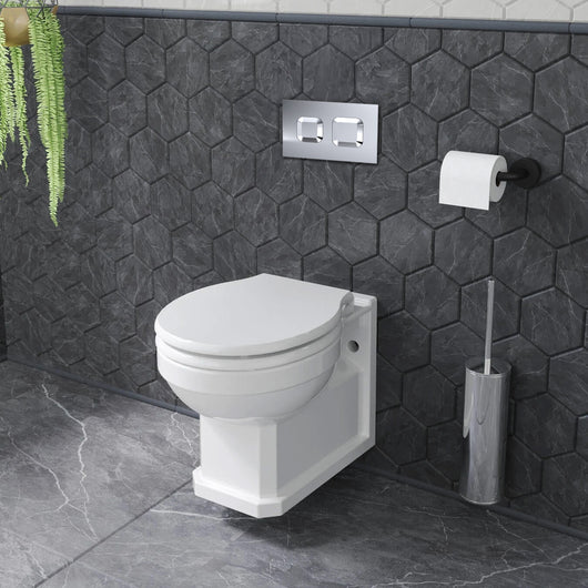  Carlton Mid-Height Concealed Cistern Frames Wall Hung Pan - Square Plate