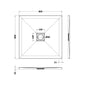 Slate White Slimline 800 x 800mm Square Shower Tray - welovecouk