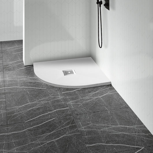  Slate White Slimline 900 x 900mm Quadrant Shower Tray