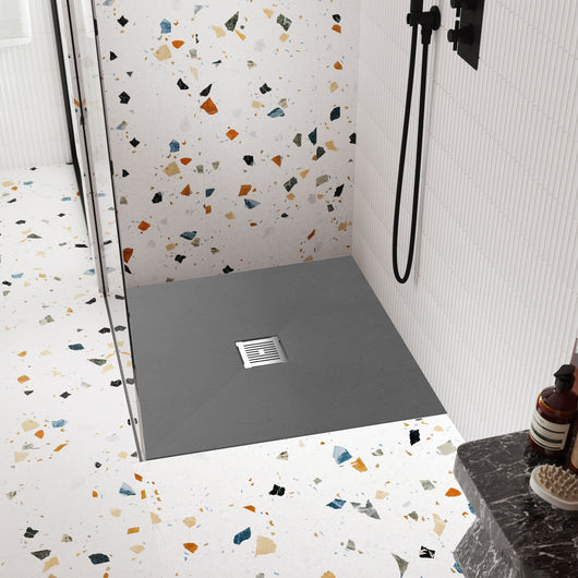  Slate Grey Slimline 800 x 800mm Square Shower Tray