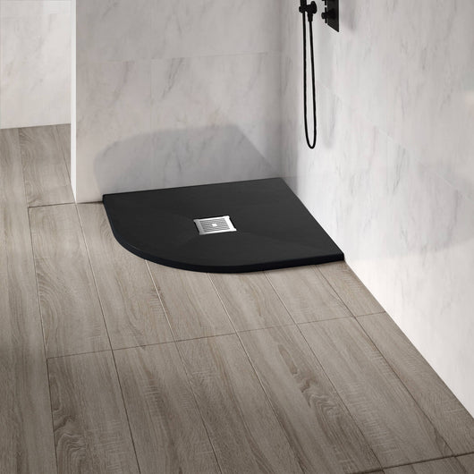  Slate Black Slimline 900 x 900mm Quadrant Shower Tray