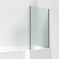 Nuie Pacific L-Shaped Fixed Bath Screen 1400 x 815mm - Brushed Pewter