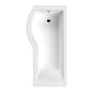 Nuie 1700 x 850mm P-Shaped Shower Bath Left Hand - With Leg Set - welovecouk