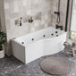 P Shaped Whirlpool Bath 1700mm - 24Jet - welovecouk