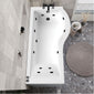P Shaped Whirlpool Bath 1700mm - 12Jet - welovecouk