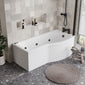 P Shaped Whirlpool Bath 1600mm - 8 Jet - welovecouk