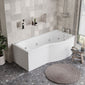 P Shaped Whirlpool Bath 1700mm - 24Jet - welovecouk