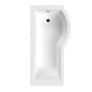 Nuie 1700 x 850mm P-Shaped Shower Bath Right Hand - With Legs - welovecouk