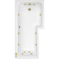 L Shaped Whirlpool Bath 1800mm - 12Jet - welovecouk