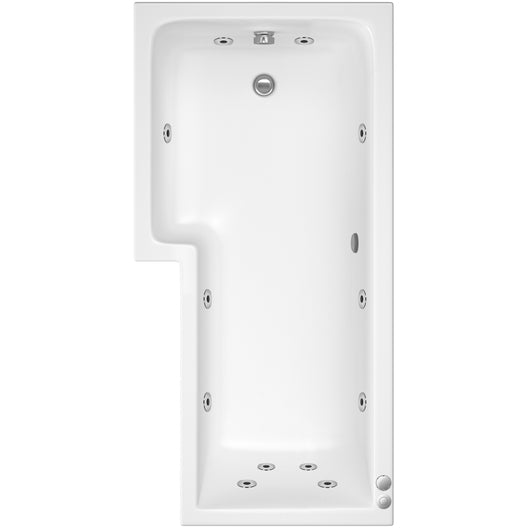  L Shaped Whirlpool Bath 1800mm - 12Jet - welovecouk