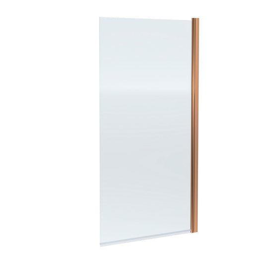  Nuie Square Hinged Straight Bath Screen 1430 x 785mm - Brushed Bronze - welovecouk