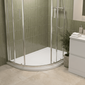1000 x 800 Left Hand Offset Quadrant Stone Shower Tray